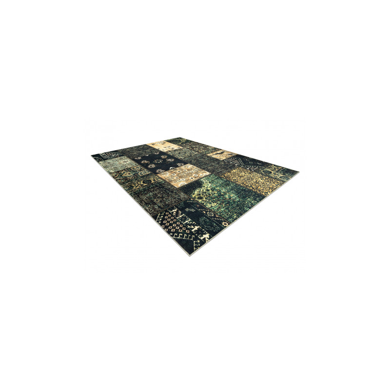 Dywan ANTIKA ancient olive, nowoczesny patchwork, grecki do prania - zielony 160x220cm