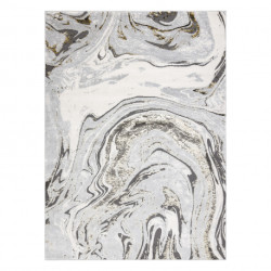 Dywan LIRA E1686 Abstrakcja, strukturalny, nowoczesny, glamour - szary / złoty 200x290cm