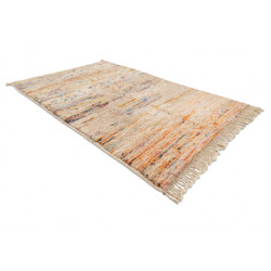 Dywan BERBER MR4298 Beni Mrirt berberyjski, ręcznie tkany z Maroka, Abstrakcja - beż / pomarańczowy 120x190cm