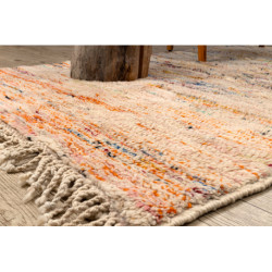 Dywan BERBER MR4298 Beni Mrirt berberyjski, ręcznie tkany z Maroka, Abstrakcja - beż / pomarańczowy 120x190cm