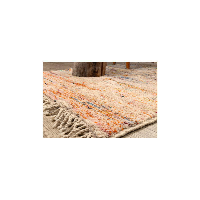 Dywan BERBER MR4298 Beni Mrirt berberyjski, ręcznie tkany z Maroka, Abstrakcja - beż / pomarańczowy 120x190cm