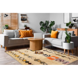 Dywan BERBER BJ1005 Boujaad berberyjski, ręcznie tkany z Maroka, Boho - beż / żółty 140x185cm Dywan BERBER BJ1005 Boujaad berberyjski, ręcznie tkany z Maroka, Boho - beż / żółty 140x185cm