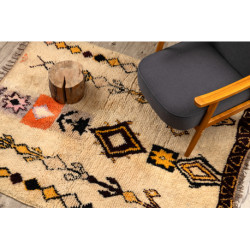 Dywan BERBER BJ1005 Boujaad berberyjski, ręcznie tkany z Maroka, Boho - beż / żółty 140x185cm Dywan BERBER BJ1005 Boujaad berberyjski, ręcznie tkany z Maroka, Boho - beż / żółty 140x185cm