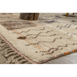 Dywan BERBER BJ1077 Boujaad berberyjski, ręcznie tkany z Maroka, Boho - beż / czarny 170x280cm