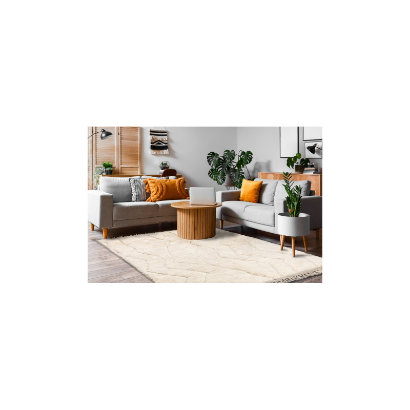 Dywan BERBER MR4315 Beni Mrirt berberyjski, ręcznie tkany z Maroka, Boho - beż 170x250cm