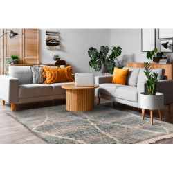 Dywan BERBER BJ1115 Boujaad berberyjski, ręcznie tkany z Maroka, Romby niebieski / szary 145x250cm