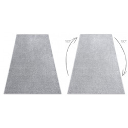Dywan SANTA FE srebrny 92 gładki, jednolity, jednokolorowy 50x150cm