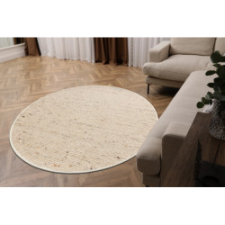 Dywan NEPAL koło 2100 beż - wełniany, dwustronny, naturalny koło 120cm