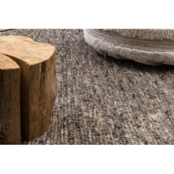 Dywan NEPAL 2100 koło stone, szary - wełniany, dwustronny, naturalny koło 120cm