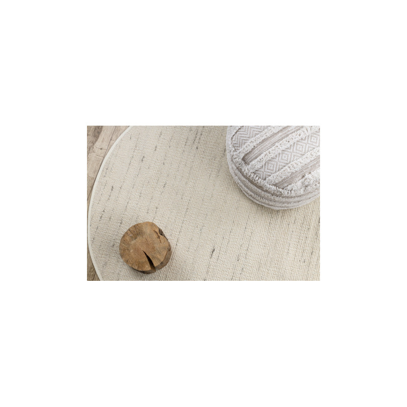 Dywan NEPAL 2100 koło biały / natural szary - wełniany, dwustronny, naturalny koło 100cm