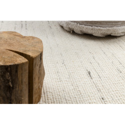 Dywan NEPAL 2100 koło biały / natural szary - wełniany, dwustronny, naturalny koło 100cm