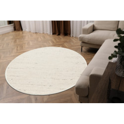 Dywan NEPAL 2100 koło biały / natural szary - wełniany, dwustronny, naturalny koło 120cm