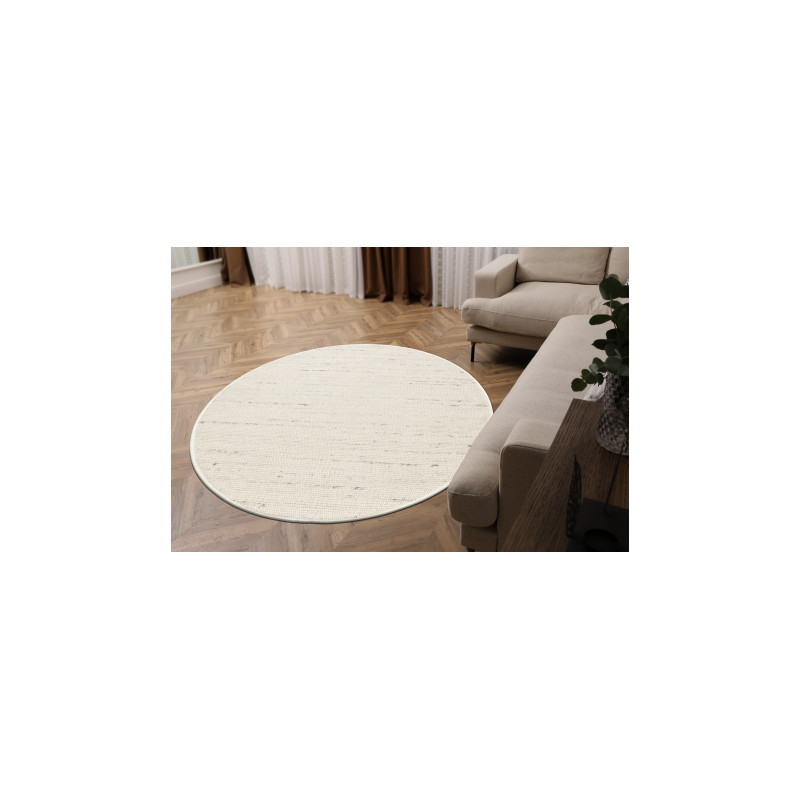 Dywan NEPAL 2100 koło biały / natural szary - wełniany, dwustronny, naturalny koło 120cm