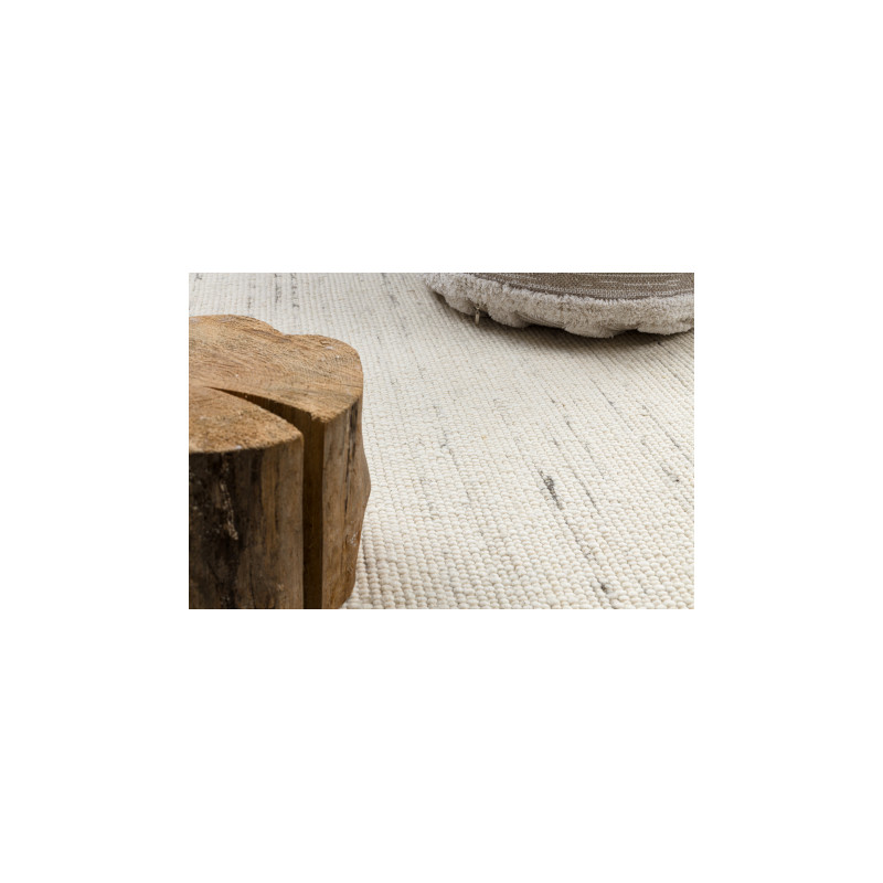 Dywan NEPAL 2100 koło biały / natural szary - wełniany, dwustronny, naturalny koło 120cm