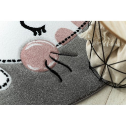 Dywan PETIT KITTY KOTEK koło szary koło 120cm