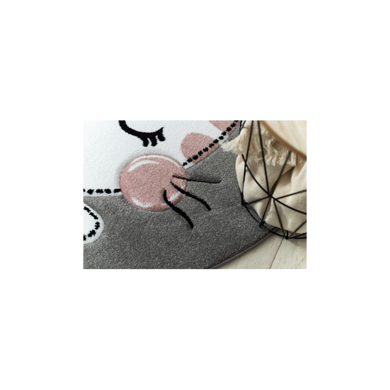 Dywan PETIT KITTY KOTEK koło szary koło 140cm
