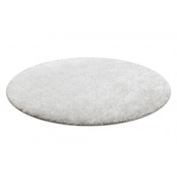 Dywan BUENOS koło 7005 shaggy jednolity, jednokolorowy srebrny koło 150cm