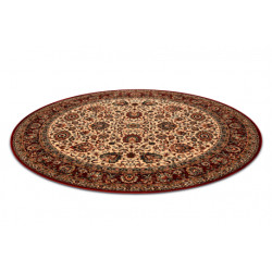 Dywan wełniany KASHQAI 4362 102 koło ornament beż / bordo koło 160cm
