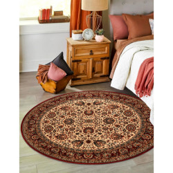 Dywan wełniany KASHQAI 4362 102 koło ornament beż / bordo koło 160cm Dywan wełniany KASHQAI 4362 102 koło ornament beż / bordo koło 160cm