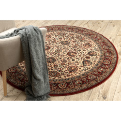 Dywan wełniany KASHQAI 4362 102 koło ornament beż / bordo koło 160cm Dywan wełniany KASHQAI 4362 102 koło ornament beż / bordo koło 160cm
