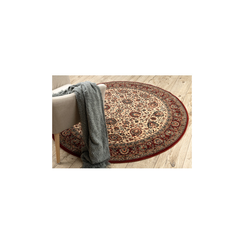 Dywan wełniany KASHQAI 4362 102 koło ornament beż / bordo koło 160cm Dywan wełniany KASHQAI 4362 102 koło ornament beż / bordo koło 160cm