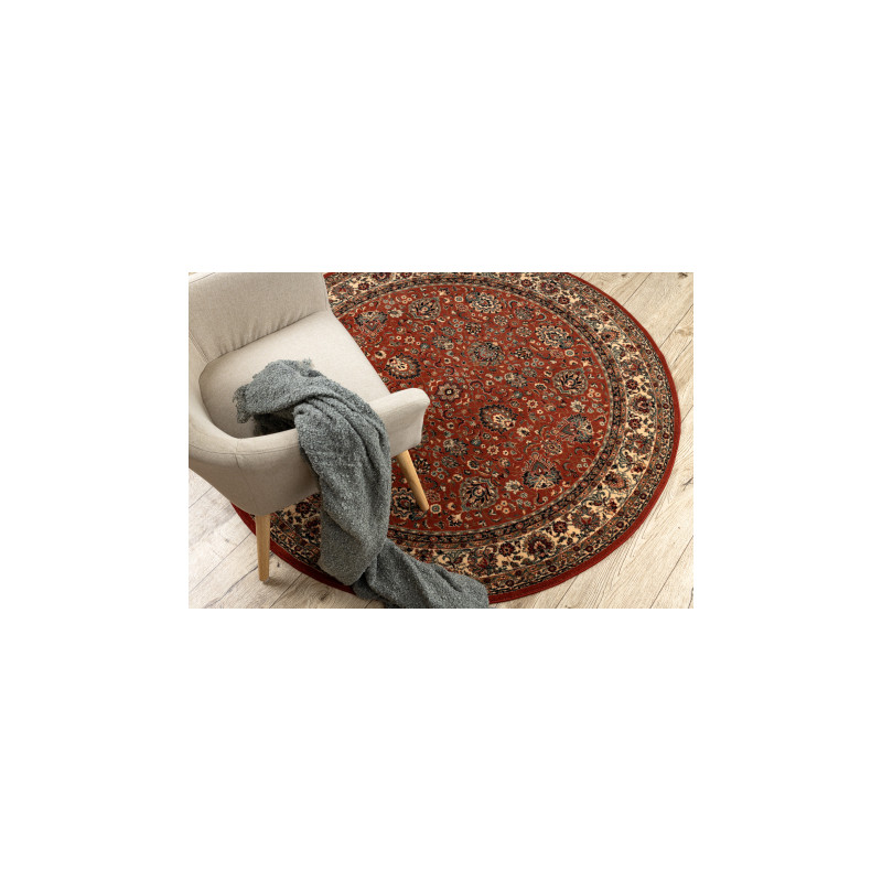 Dywan wełniany KASHQAI 4362 200 koło ornament bordo / beż koło 160cm
