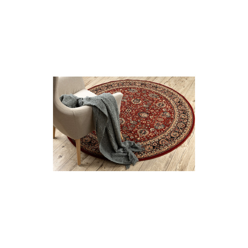 Dywan wełniany KASHQAI 4362 300 koło ornament bordo / czarny koło 160cm Dywan wełniany KASHQAI 4362 300 koło ornament bordo / czarny koło 160cm