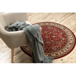 Dywan wełniany KASHQAI 4362 302 koło ornament bordo / beż koło 120cm Dywan wełniany KASHQAI 4362 302 koło ornament bordo / beż koło 120cm