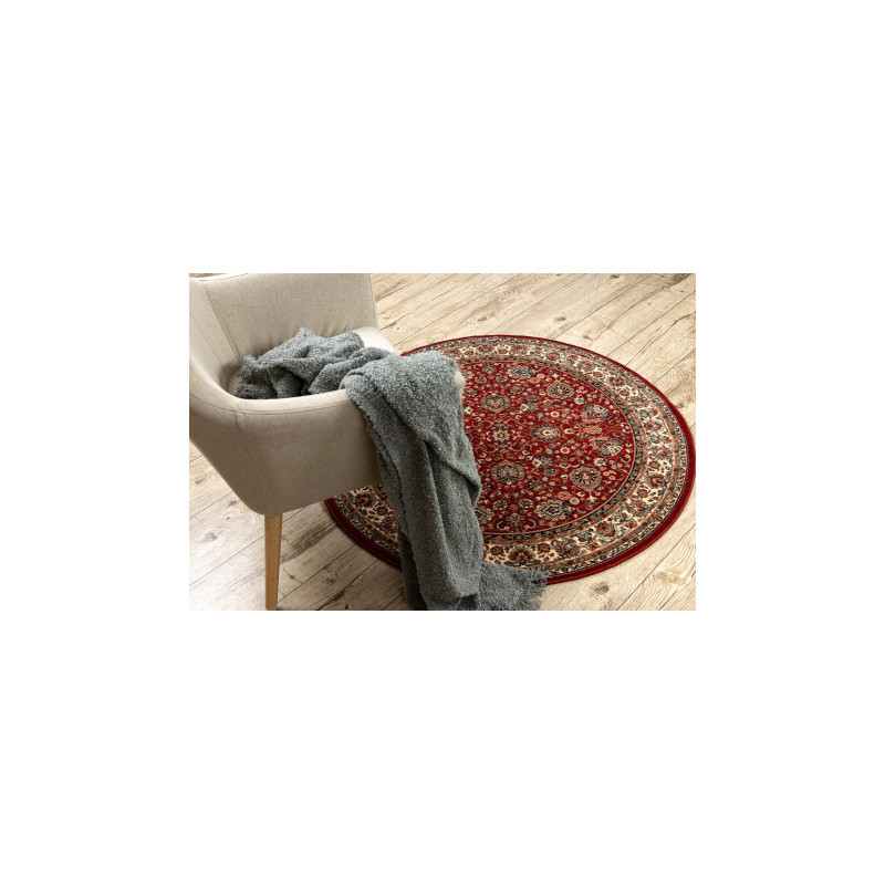 Dywan wełniany KASHQAI 4362 302 koło ornament bordo / beż koło 120cm Dywan wełniany KASHQAI 4362 302 koło ornament bordo / beż koło 120cm