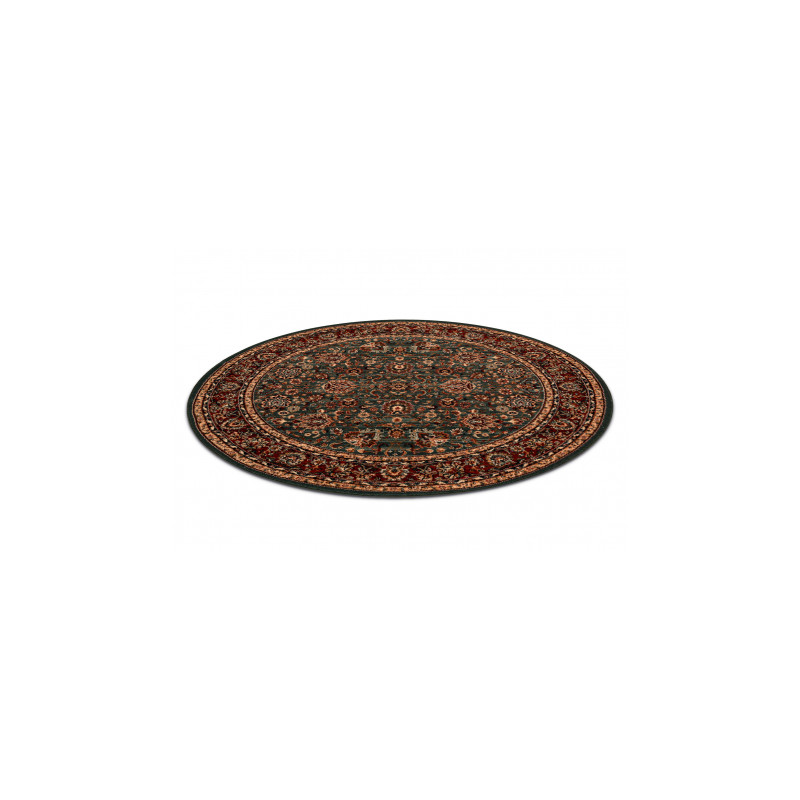 Dywan wełniany KASHQAI 4362 400 koło ornament zielony / bordo koło 120cm