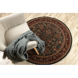 Dywan wełniany KASHQAI 4362 400 koło ornament zielony / bordo koło 120cm