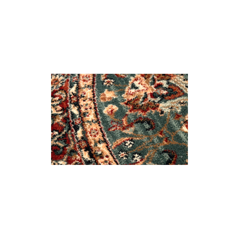 Dywan wełniany KASHQAI 4362 400 koło ornament zielony / bordo koło 120cm