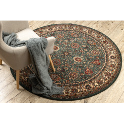 Dywan wełniany KASHQAI 4362 410 koło ornament zielony / beż koło 160cm
