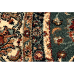 Dywan wełniany KASHQAI 4362 410 koło ornament zielony / beż koło 160cm