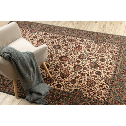Dywan wełniany KASHQAI 4362 101 ornament beż / zielony 120x170cm