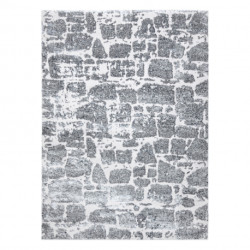 Dywan MEFE nowoczesny  6184 Kostka brukowa cegła - Strukturalny, dwa poziomy runa ciemnoszary 200x290cm