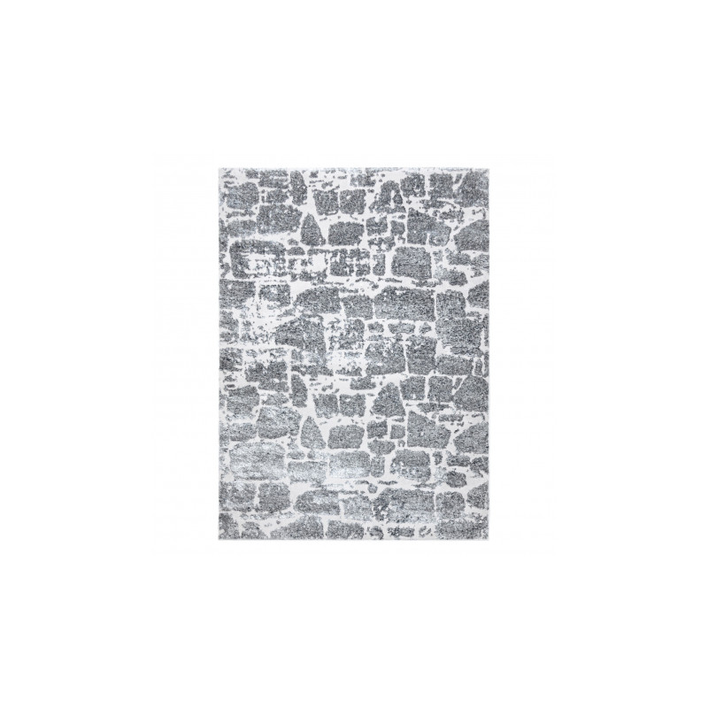 Dywan MEFE nowoczesny  6184 Kostka brukowa cegła - Strukturalny, dwa poziomy runa ciemnoszary 200x290cm