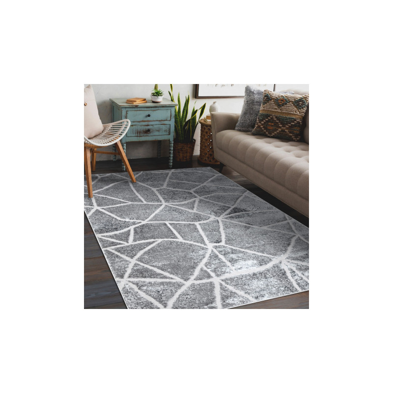Dywan MEFE nowoczesny 2783 Marmur - Strukturalny, dwa poziomy runa ciemnoszary 180x270cm Dywan MEFE nowoczesny 2783 Marmur - Strukturalny, dwa poziomy runa ciemnoszary 180x270cm