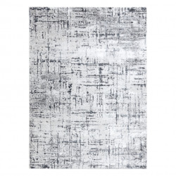 Dywan MEFE nowoczesny 8722 Linie vintage przecierany - Strukturalny, dwa poziomy runa szary / biały 160x220cm