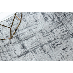 Dywan MEFE nowoczesny  8722 Linie vintage przecierany - Strukturalny, dwa poziomy runa szary / biały 160x220cm