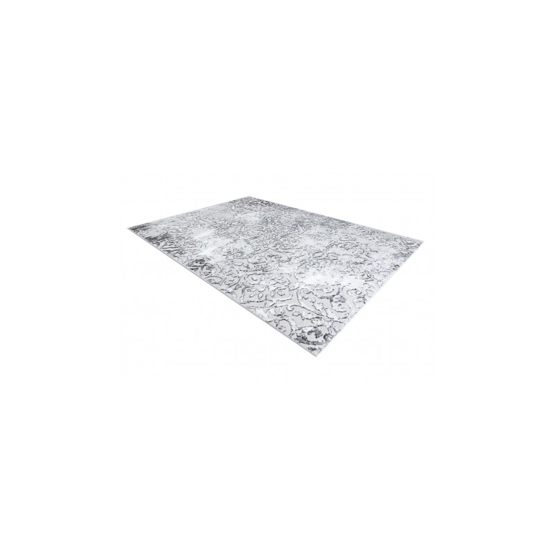 Dywan MEFE nowoczesny  8724 Ornament vintage przecierany - Strukturalny, dwa poziomy runa szary 160x220cm