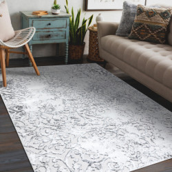Dywan MEFE nowoczesny  8724 Ornament vintage przecierany - Strukturalny, dwa poziomy runa szary 160x220cm