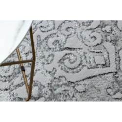 Dywan MEFE nowoczesny  8724 Ornament vintage przecierany - Strukturalny, dwa poziomy runa szary 160x220cm