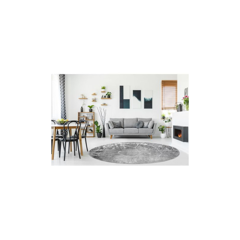 Dywan MEFE nowoczesny Koło 2783 Marmur - Strukturalny, dwa poziomy runa ciemnoszary koło 160cm Dywan MEFE nowoczesny Koło 2783 Marmur - Strukturalny, dwa poziomy runa ciemnoszary koło 160cm
