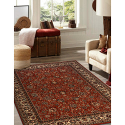 Dywan wełniany KASHQAI 4362 200 ornament bordo / beż 135x200cm