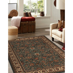 Dywan wełniany KASHQAI 4362 410 ornament zielony / beż 120x170cm