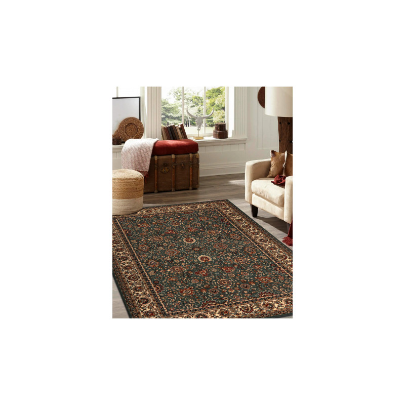 Dywan wełniany KASHQAI 4362 410 ornament zielony / beż 120x170cm