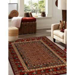 Dywan wełniany KASHQAI 4301 300 orientalny, ramka terakota / zielony 120x170cm Dywan wełniany KASHQAI 4301 300 orientalny, ramka terakota / zielony 120x170cm