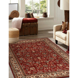 Dywan wełniany KASHQAI 4362 302 ornament bordo / beż 120x170cm