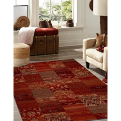 Dywan wełniany KASHQAI 4327 300 Patchwork bordo 120x170cm